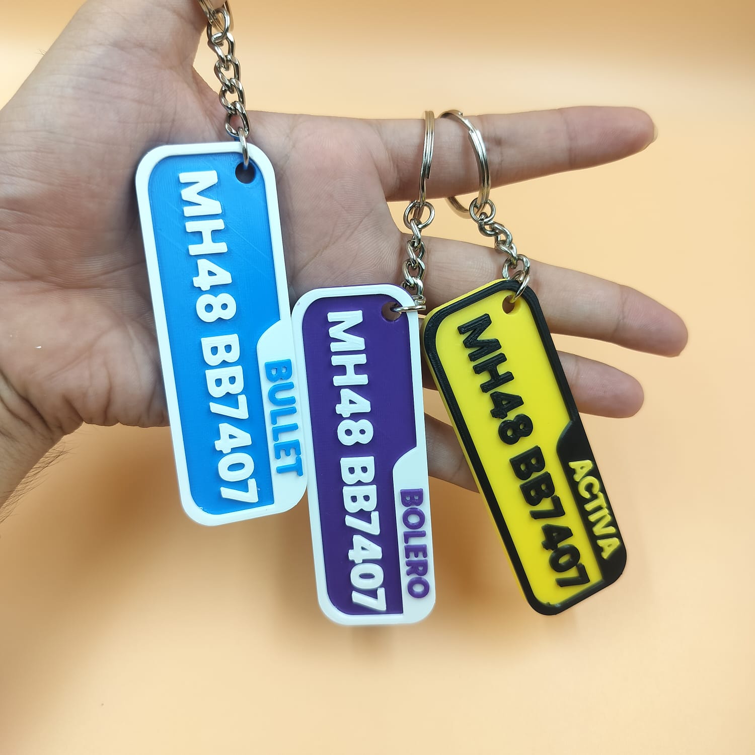 Personalized Vehicle Number Plate Keychain