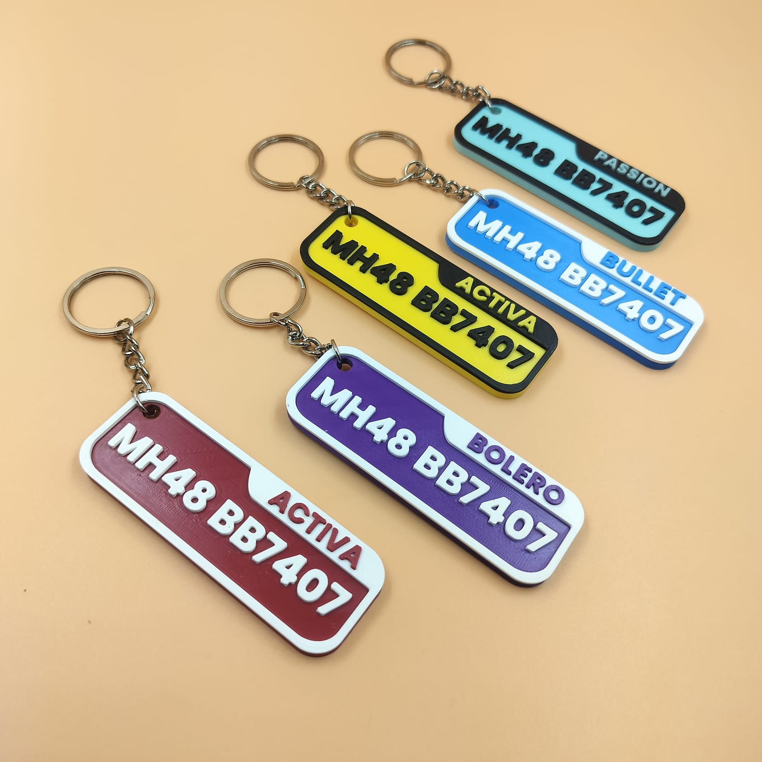 Personalized Vehicle Number Plate Keychain