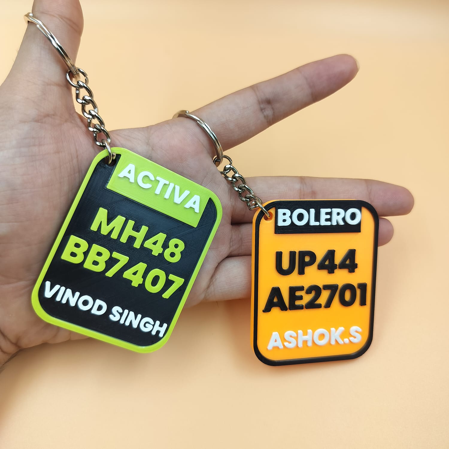 Personalized Vehicle Number Plate Keychain