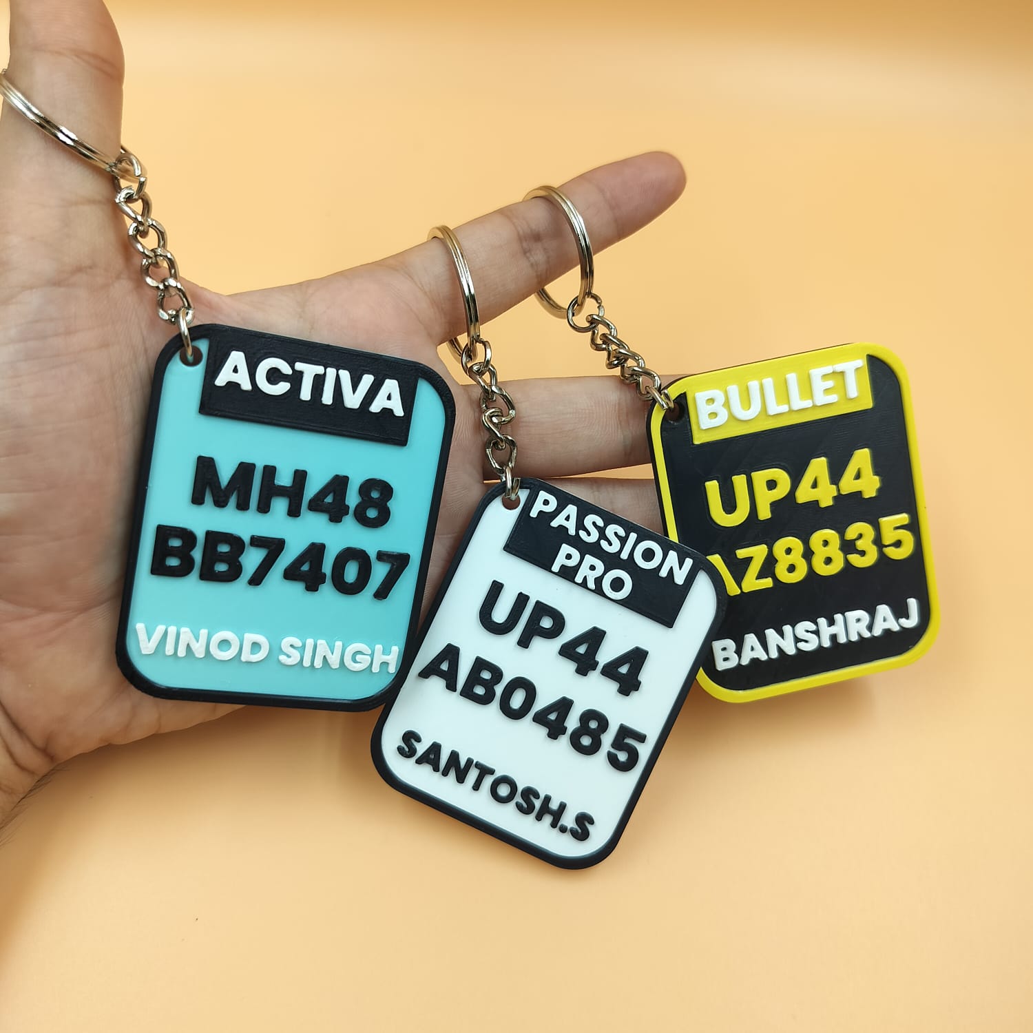 Personalized Vehicle Number Plate Keychain