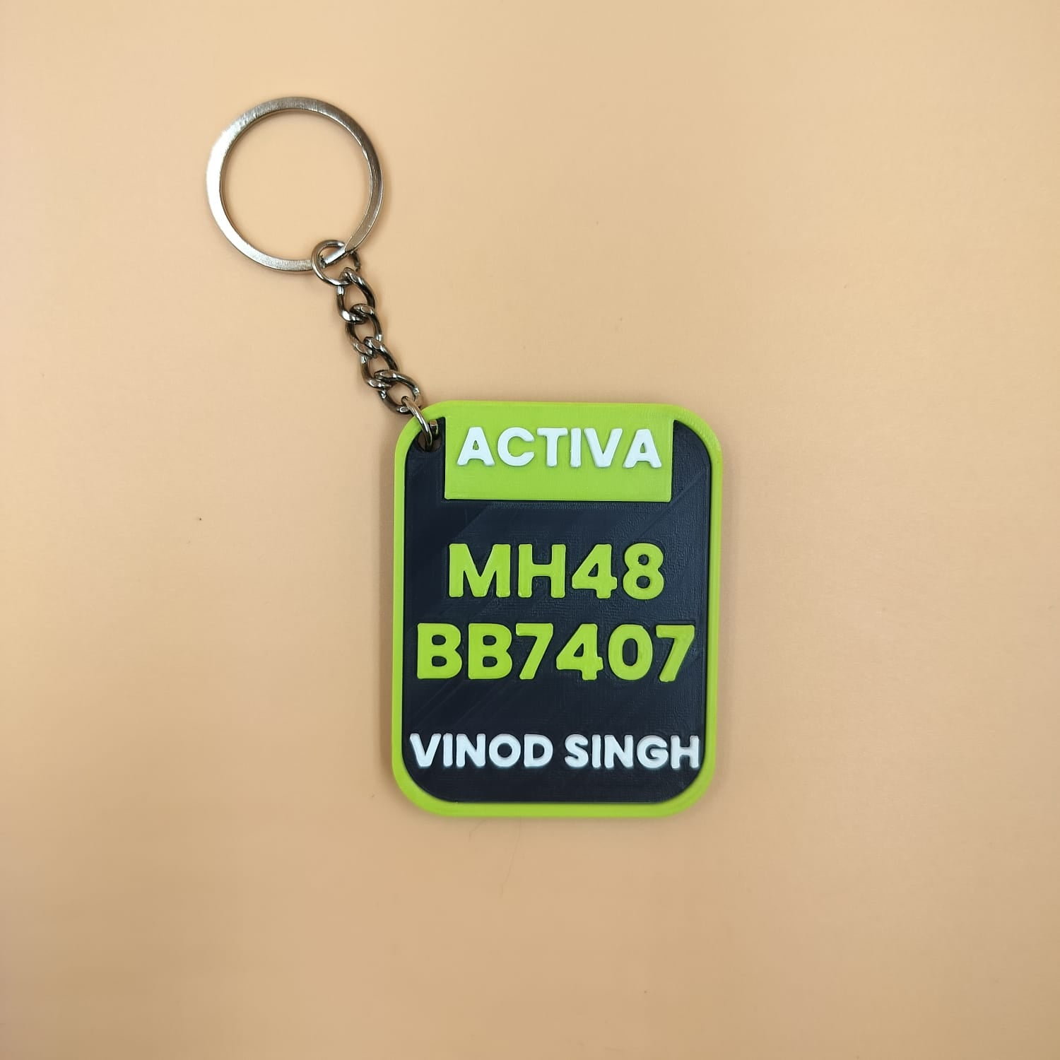 Personalized Vehicle Number Plate Keychain