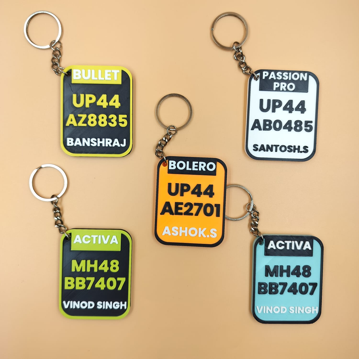 Personalized Vehicle Number Plate Keychain