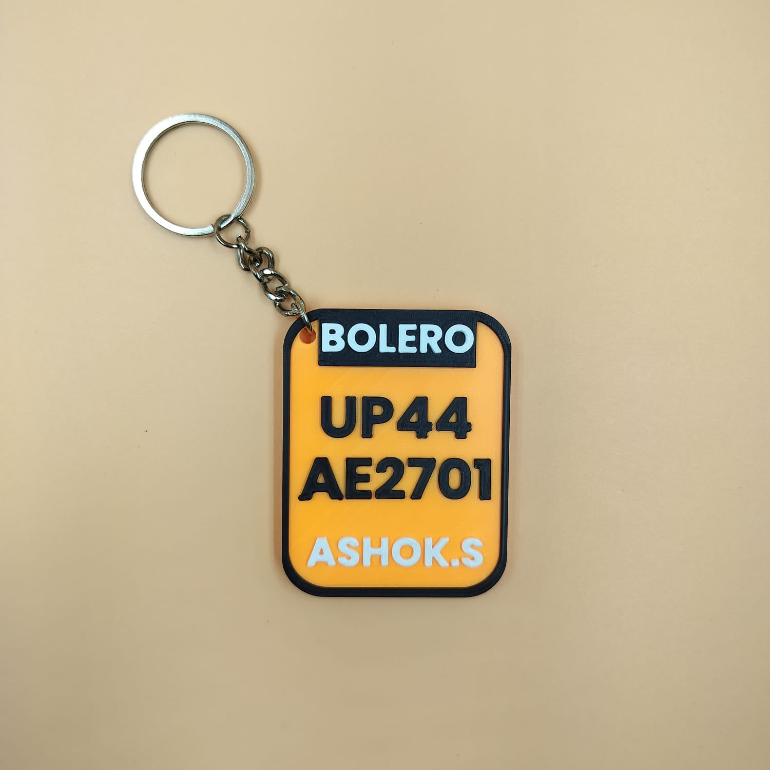 Personalized Vehicle Number Plate Keychain
