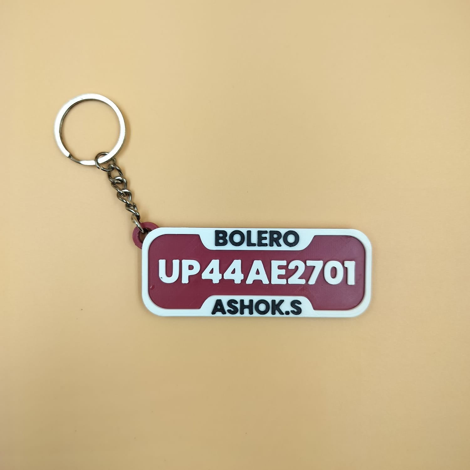 Personalized Vehicle Number Plate Keychain