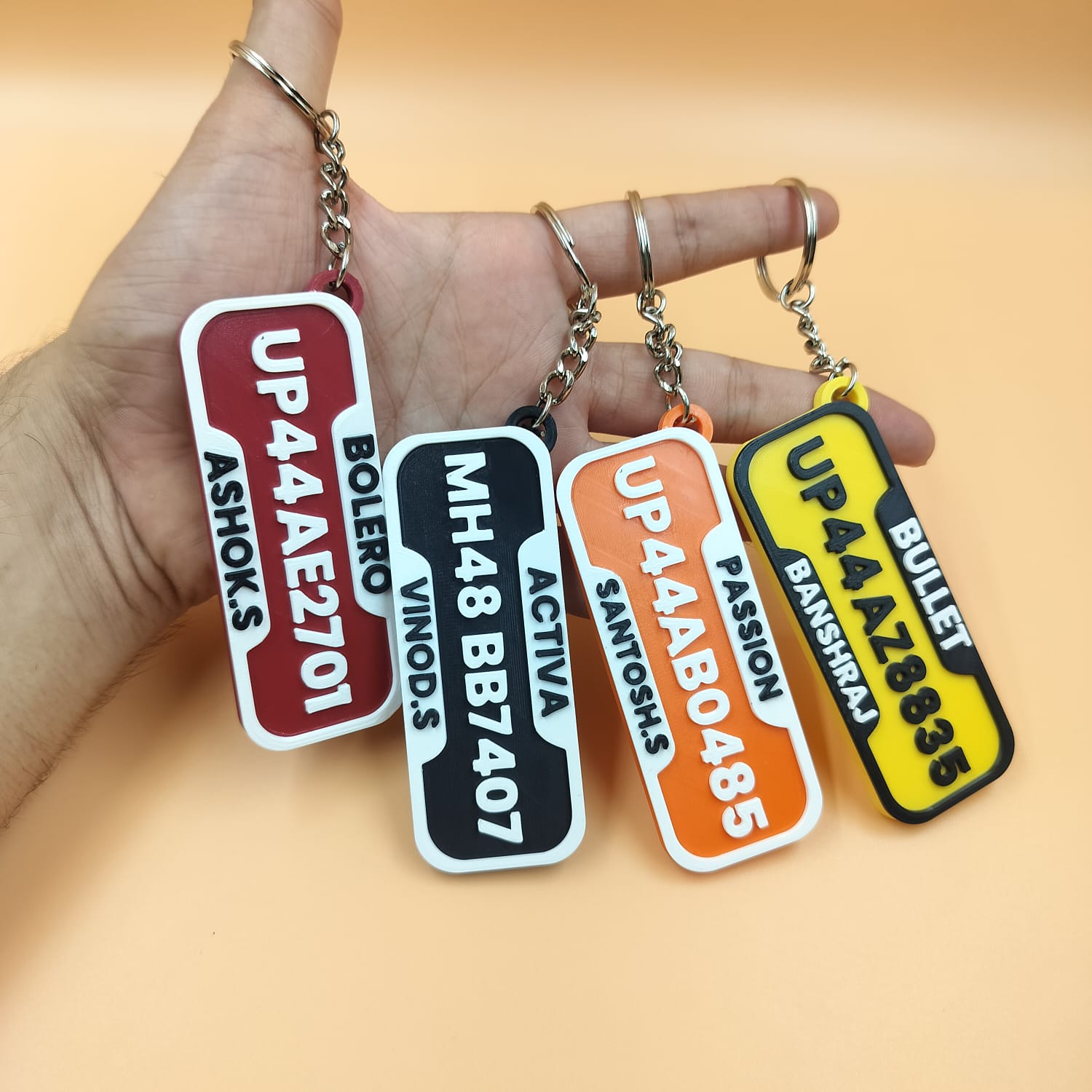 Personalized Vehicle Number Plate Keychain