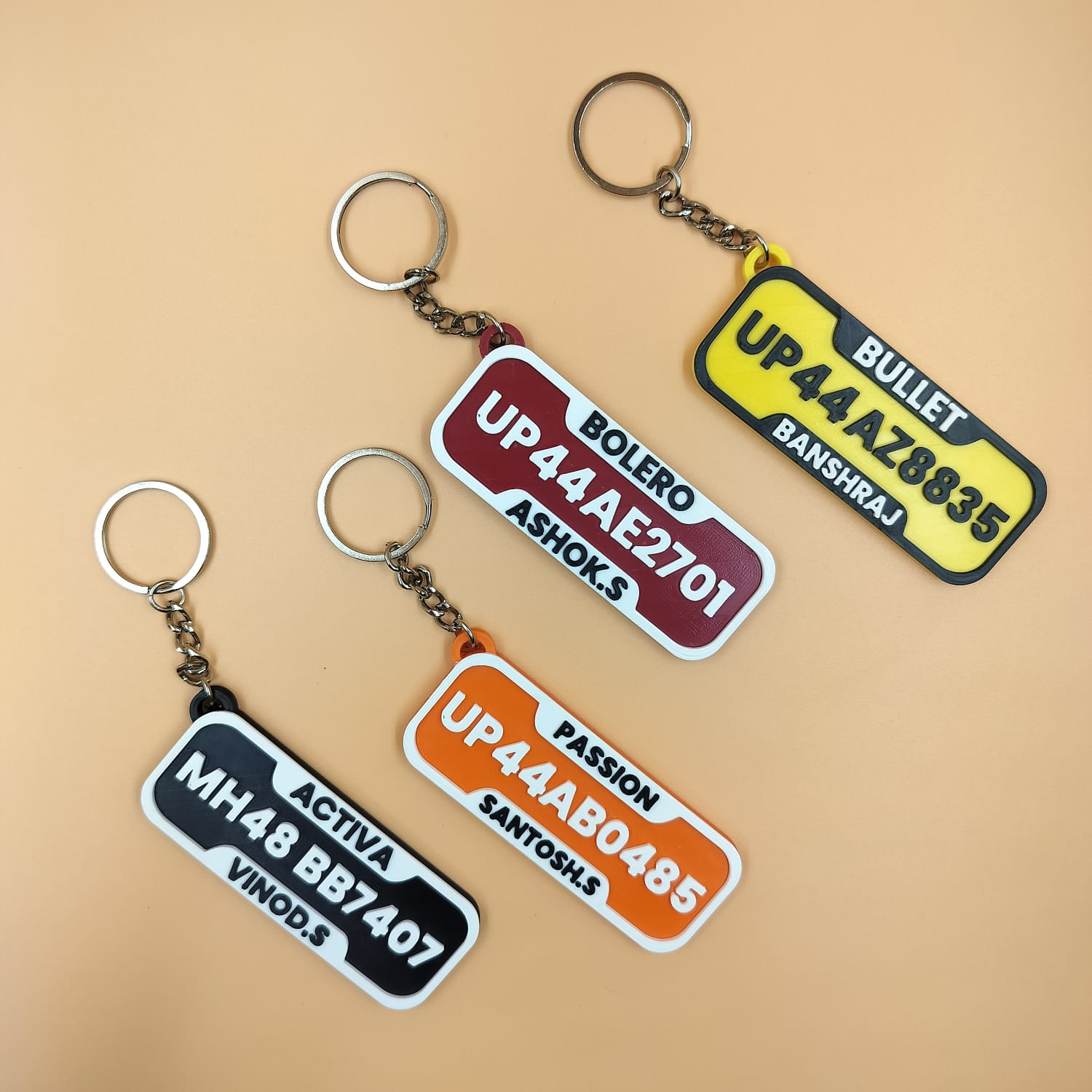 Personalized Vehicle Number Plate Keychain