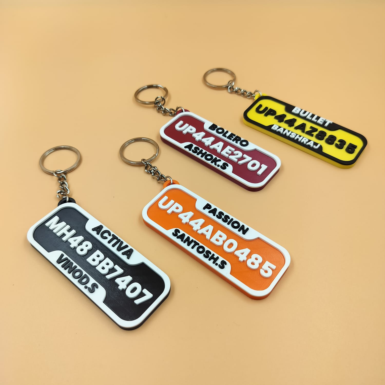 Personalized Vehicle Number Plate Keychain