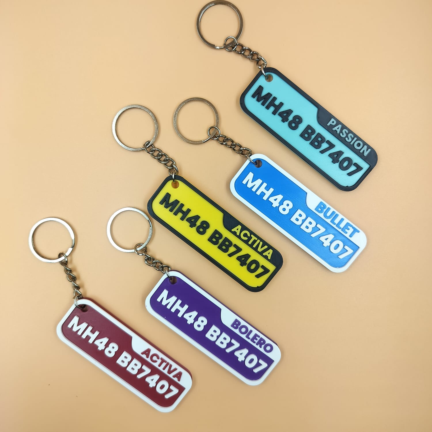 Personalized Vehicle Number Plate Keychain