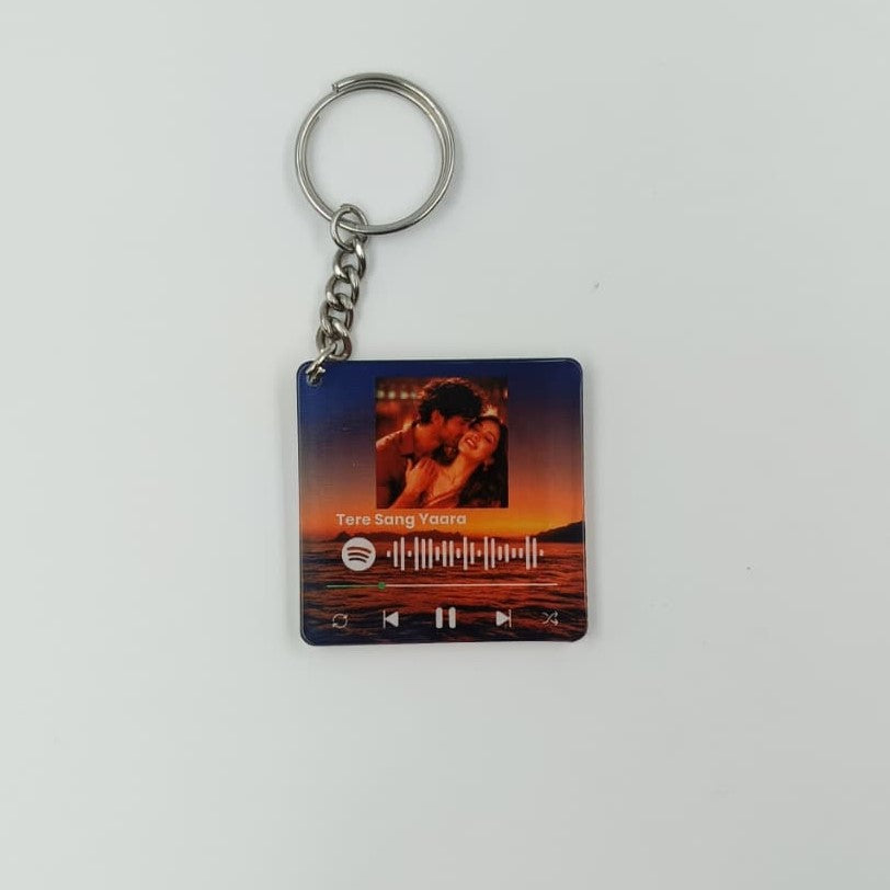 Acrylic Crystal Spotify Square Keychain