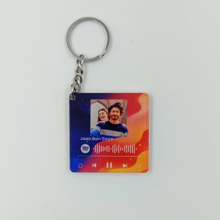 Acrylic Crystal Spotify Square Keychain
