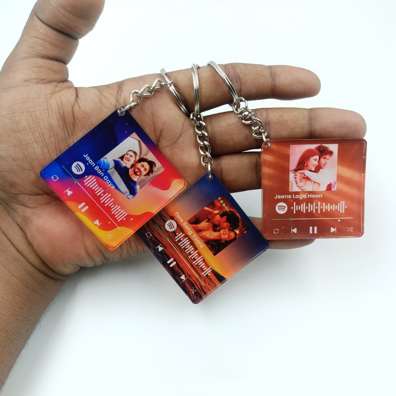 Acrylic Crystal Spotify Square Keychain