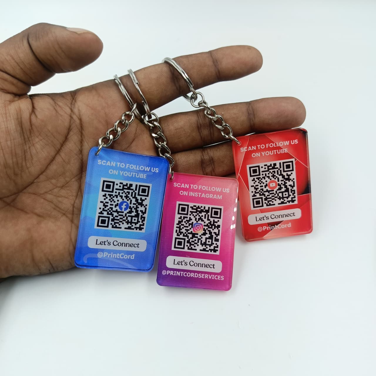 Social Media QR Code Acrylic Rectangle Keychain