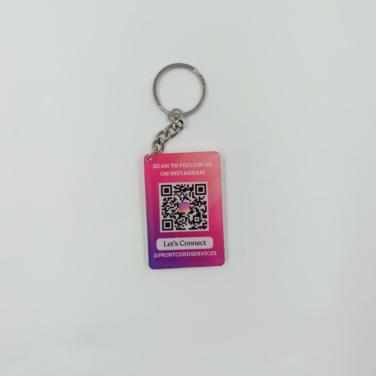 Social Media QR Code Acrylic Rectangle Keychain