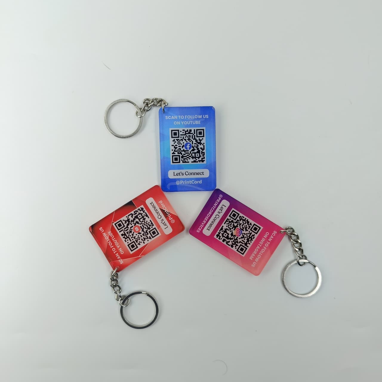 Social Media QR Code Acrylic Rectangle Keychain