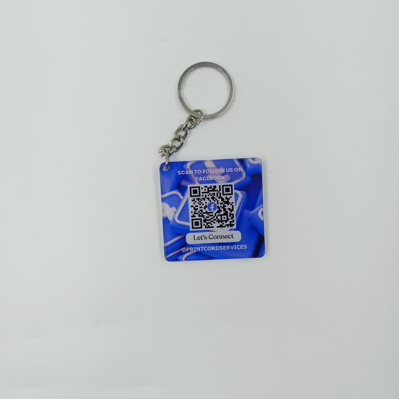 Acrylic Crystal Social Media QR Code Keychain (Square)