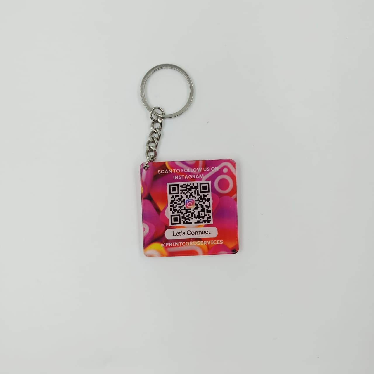 Acrylic Crystal Social Media QR Code Keychain (Square)