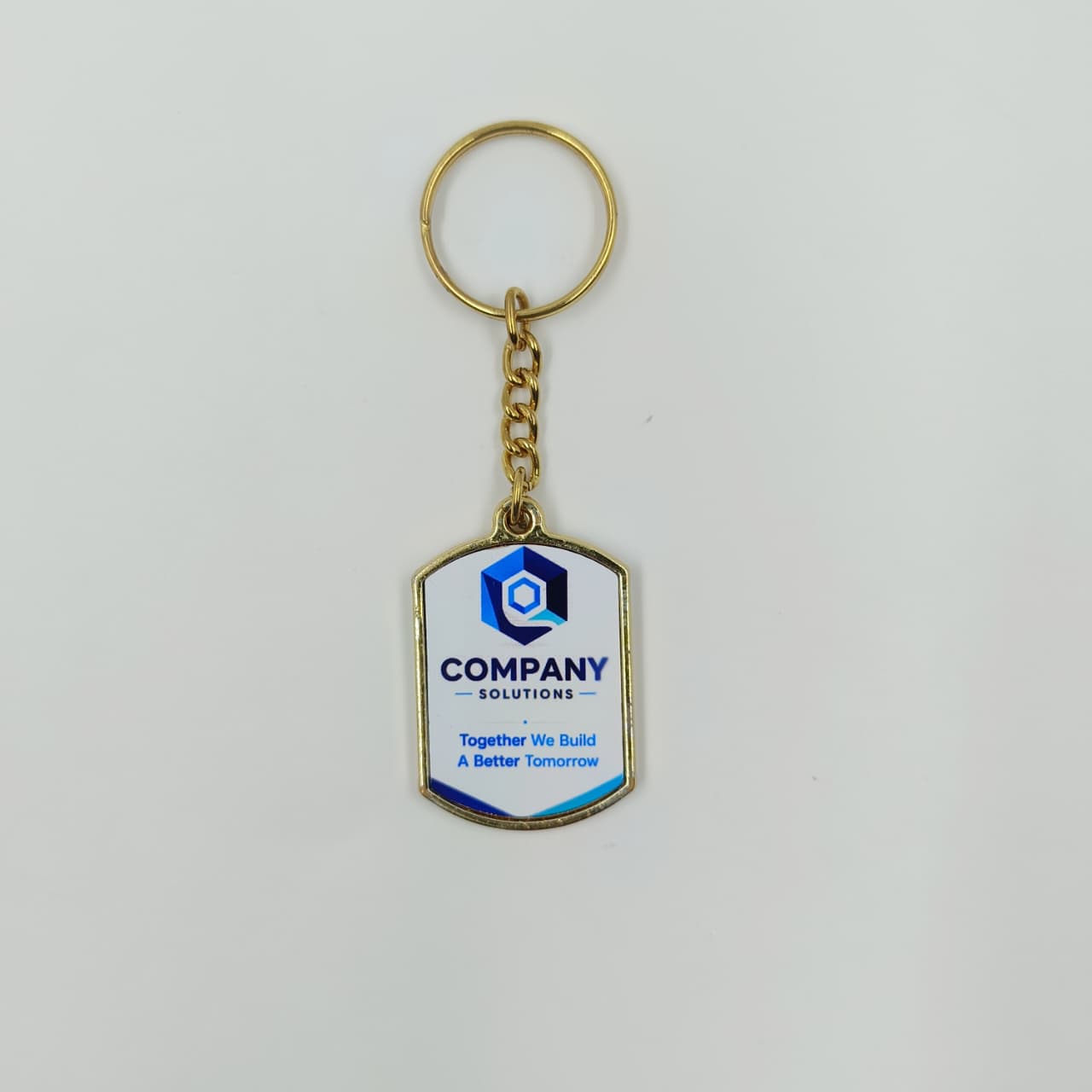 Double-Sided Golden Plastic Outline Keychain