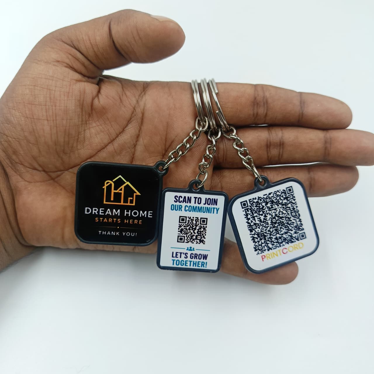 Double-Sided Black Plastic Outline Keychain