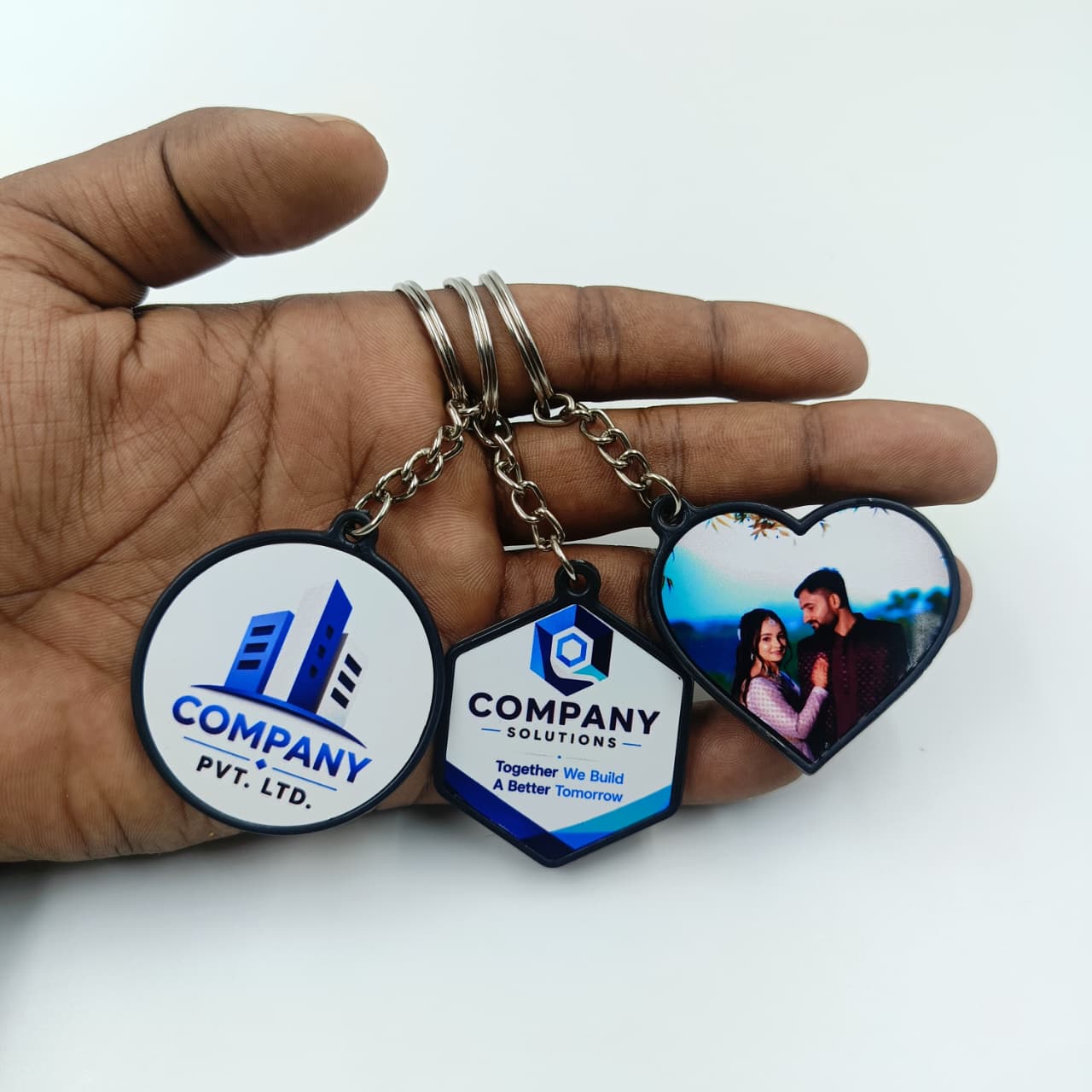 Double-Sided Black Plastic Outline Keychain