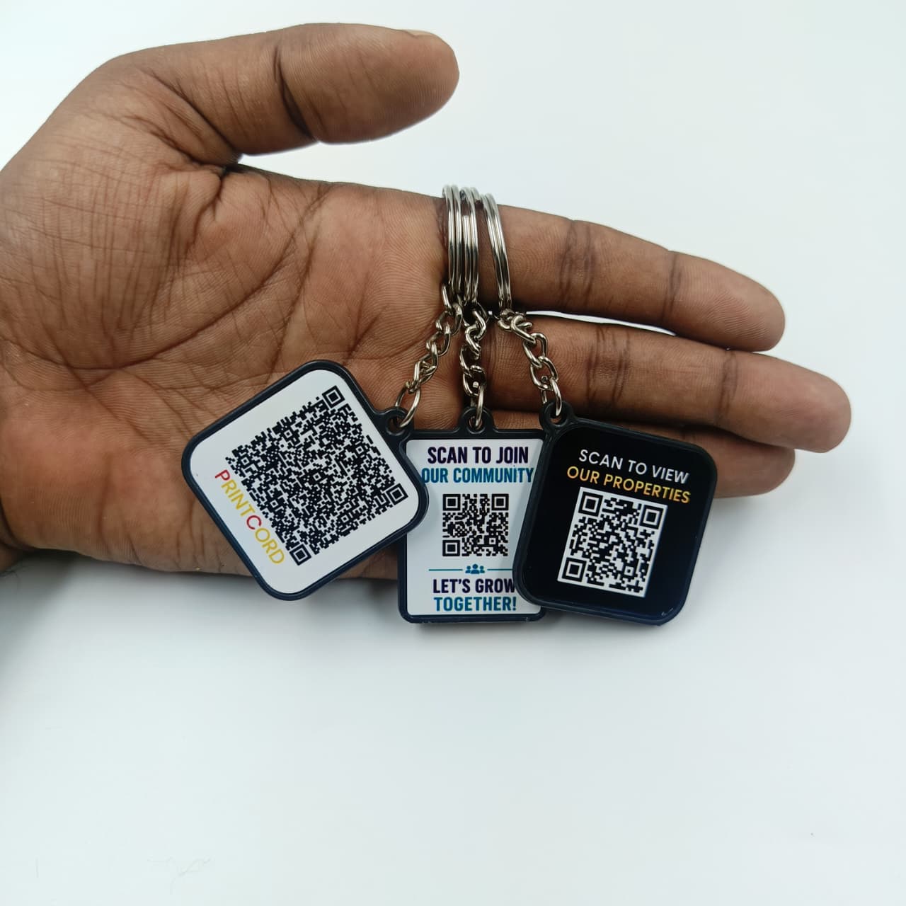 Double-Sided Black Plastic Outline Keychain