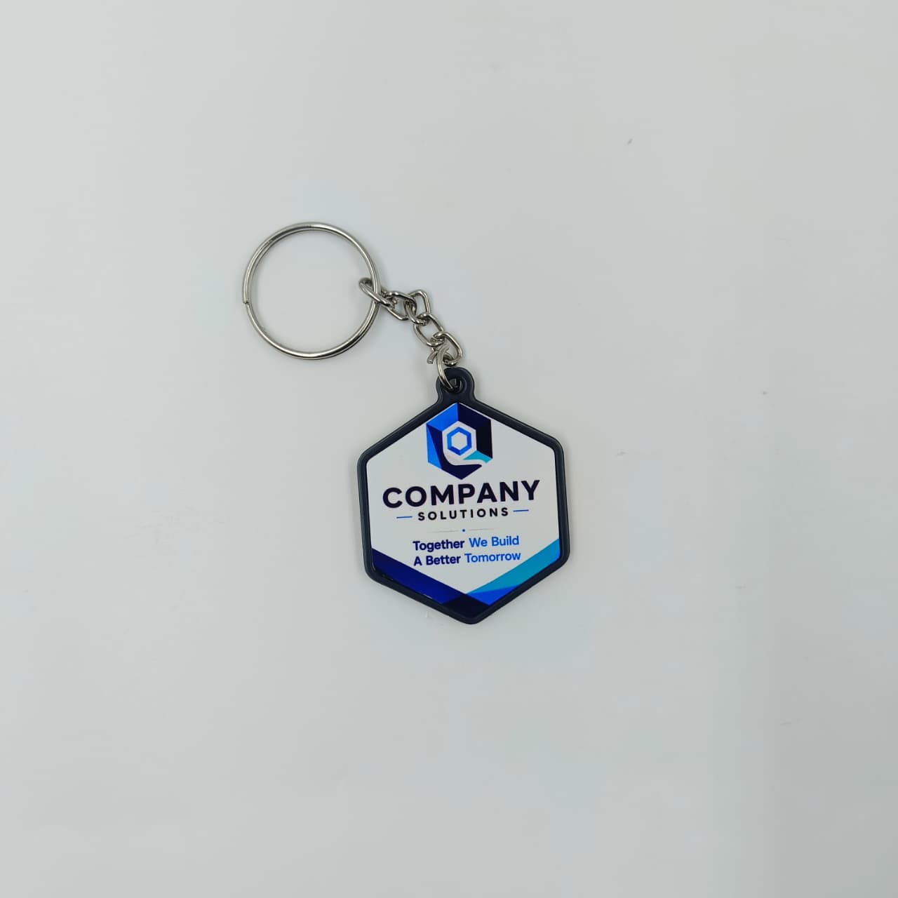 Double-Sided Black Plastic Outline Keychain