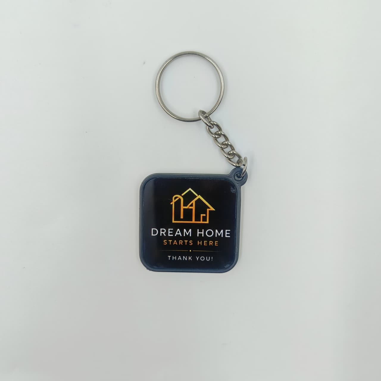 Double-Sided Black Plastic Outline Keychain