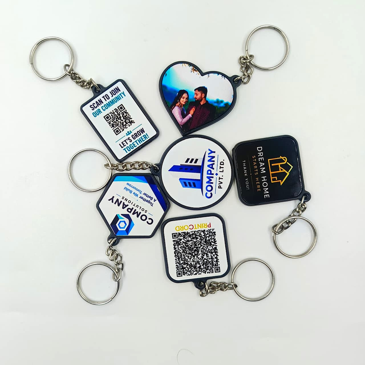 Double-Sided Black Plastic Outline Keychain