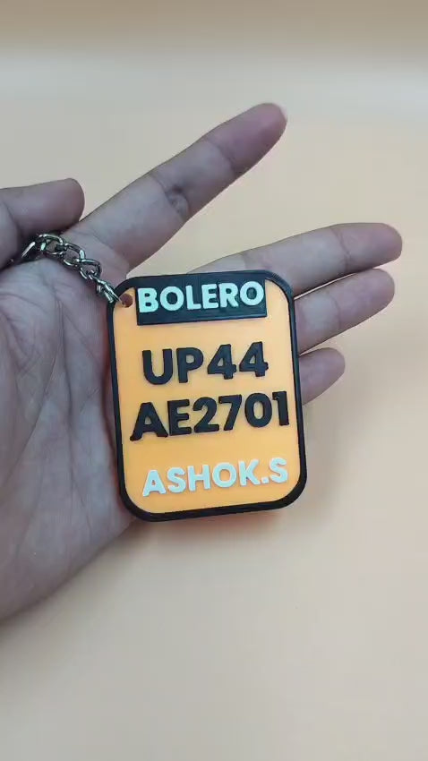Personalized Vehicle Number Plate Keychain