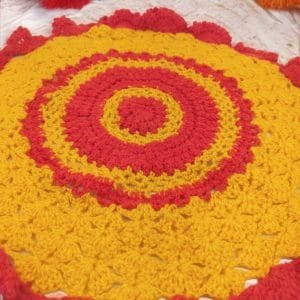 Designer Decorative Yellow - Orange Thali Posh (50cm x 50cm)