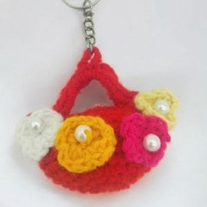 Woolen Multi Color Purse Keychain