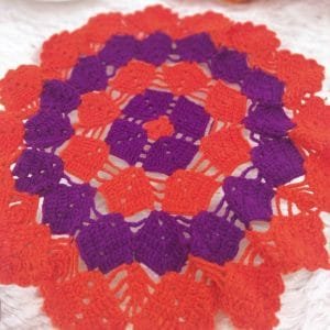 Designer Decorative Orange - Purple Thali Posh (40cm x 40cm)
