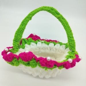 Print Cord Stylish Designer Woolen Basket for Your Home Decor