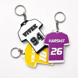 Print Cord Latest Designer T Shirt Name Keychain