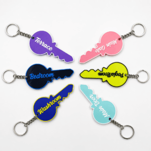 Print Cord Key Organizer – Key-Shaped Room Keychain for Home & Hotels