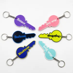 Print Cord Key Organizer – Key-Shaped Room Keychain for Home & Hotels