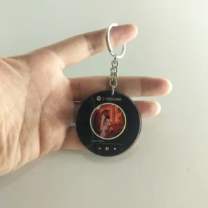 Print Cord Personalized Black Colour Spotify Keychain ( Circle )  – Your Favorite Song, Always with You