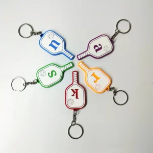 Print Cord 3D Printed Pickleball Paddle Initial Keychain – Personalized Name Gift