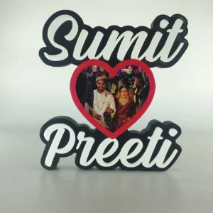 Print Cord Heart Shaped Couple Photo Frame – Personalized Gift