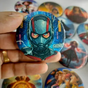 Print Cord Glitter Finish Pin Badges – Trendy Collectible Button Badges