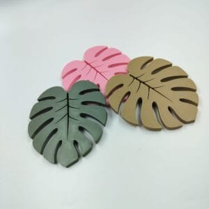 3D Printed Monstera Leaf Coaster Set for Tea, Coffee & Beverage Cups( SET OF 3 PCS)
