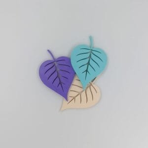 3D Printed Decorative Heart Shape Leaf Coaster for Tea, Coffee & Beverage Cups (SET OF 3 PCS)