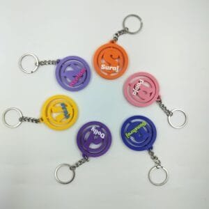 Spinning Name and Letter  keychain