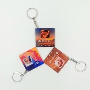 Acrylic Crystal Spotify Square Keychain | Personalized Music Photo Keychain.
