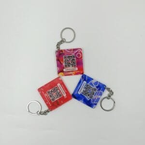 Acrylic Crystal Social Media QR Code Keychain (Square)