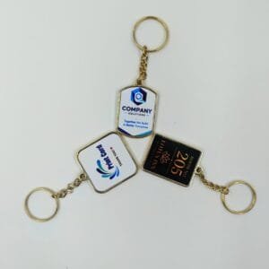 Custom Double-Sided Golden Plastic Outline Keychain