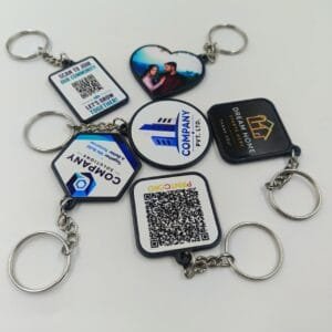 Custom Double-Sided Black Plastic Outline Keychain