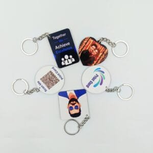 Custom Single-Sided MDF Keychain.