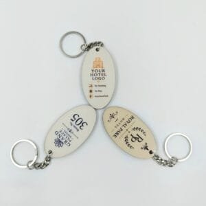Double-Sided MDF Hotel Keychain